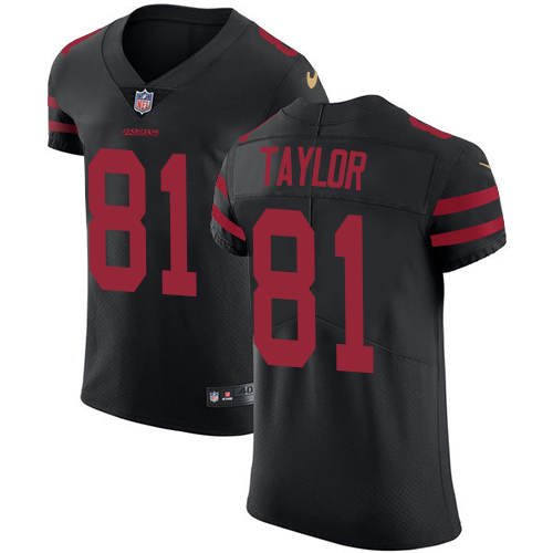 Nike 49ers #81 Trent Taylor Black Alternate Men's Stitched NFL Vapor Untouchable Elite Jersey - Click Image to Close